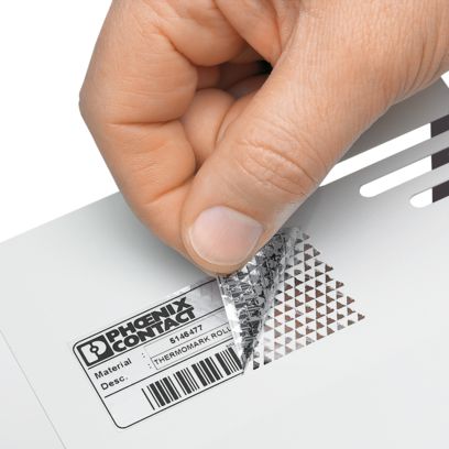 Phoenix Contact EMLS (70X32)R SR – Safety Label with Special Adhesive, 70 × 32 mm, Silver (Part No. 0800346)