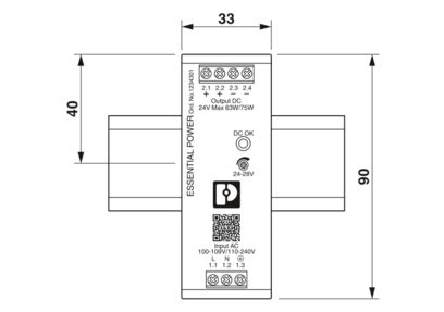 Phoenix Contact PS-EE-2G/1AC/12DC/75W/SC – DIN Rail Power Supply, 12 V DC, 6.25 A, 75 W (Part No. 1585280)