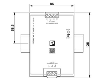 Phoenix Contact PS-EE-2G/1AC/24DC/480W/SC – DIN-Rail Power Supply Unit 24 V DC / 480 W (Single-Phase Input)