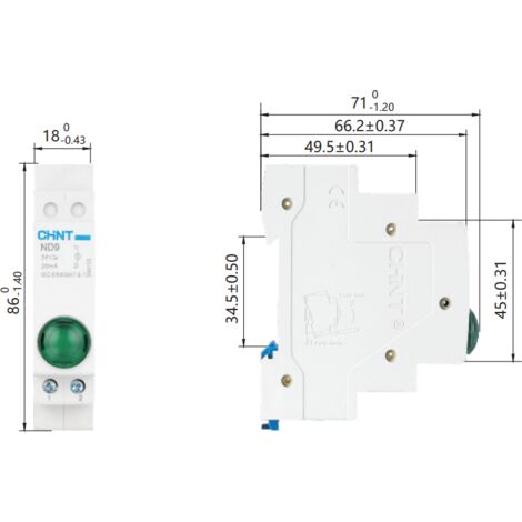 Chint ND9-1/B DIN Rail Indicator – 230V AC Blue LED Pilot Lamp