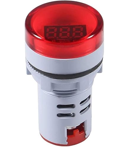 UNO Red Indicator Light with Digital Voltage Display – 24VDC, 22mm