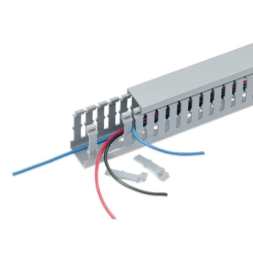 Grey Slotted Trunking 100×100 mm – 2 Meters per Piece | Oversized PVC Wiring Duct for Heavy-Duty Electrical Installations