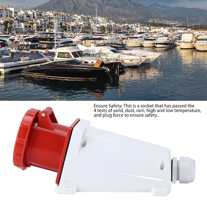 5-Pin Wall-Mount Industrial Socket (Female) – IP44 | 400V (3P+N+E)