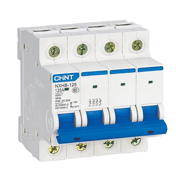 Chint NXB-63 4P C50 Miniature Circuit Breaker – 50A, 6kA Breaking Capacity, Type C Curve, 4 Pole MCB for Heavy Three-Phase + Neutral Circuit Protection