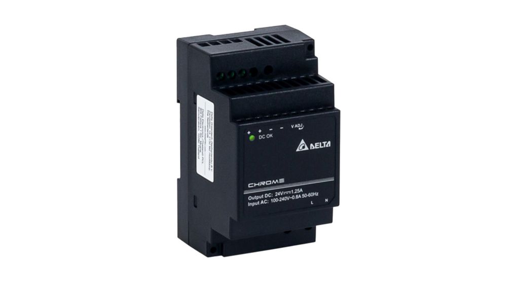 Delta DRC-24V30W1AZ – 24V DC 30W 1.25A DIN Rail Power Supply