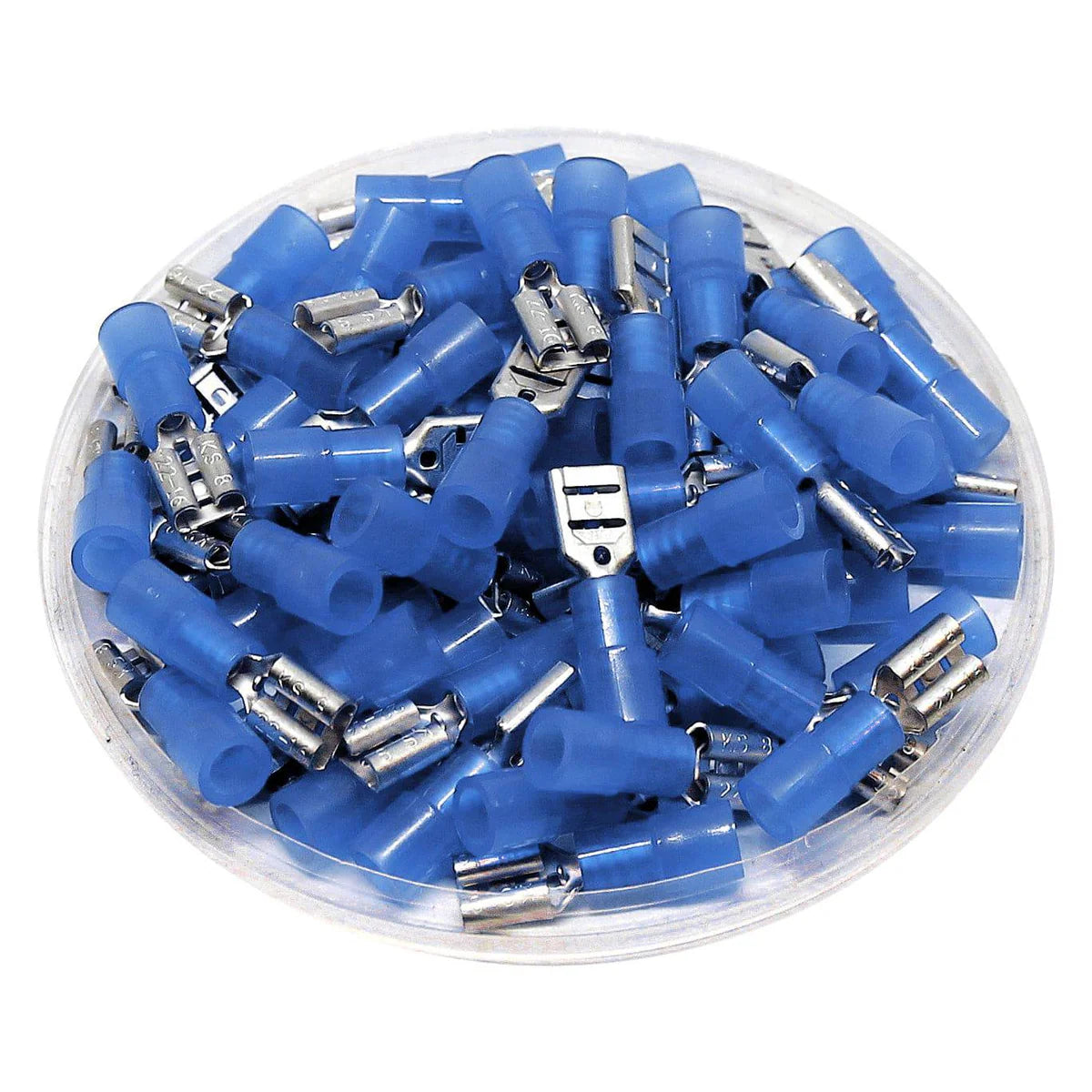 FDD2-187 Female Quick Disconnect Terminal – 1.5–2.5 mm² (16–14 AWG), Blue Vinyl-Insulated