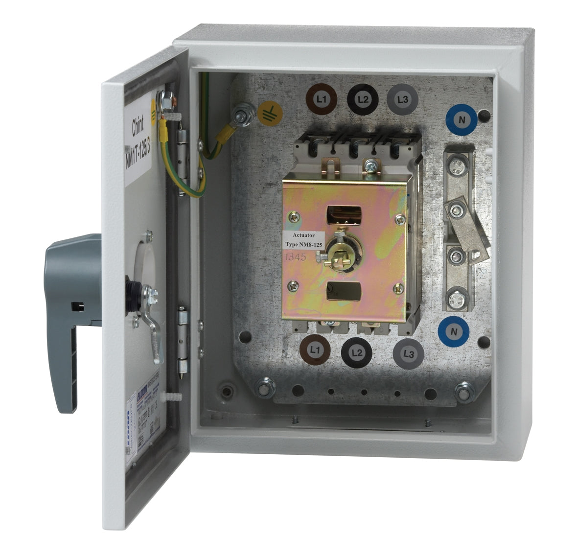 TPN Distribution Unit with 400A Chint NXM MCCB & Rotary Handle – Steel Enclosed Three-Phase Main Isolator