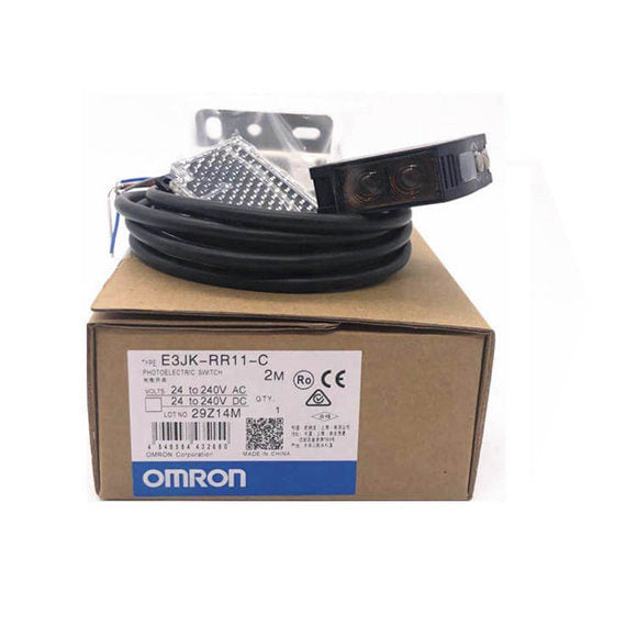 Omron E3JK-RR11 2M Retro-Reflective Photoelectric Sensor 24-240 VAC/DC Relay Output 2 m Cable