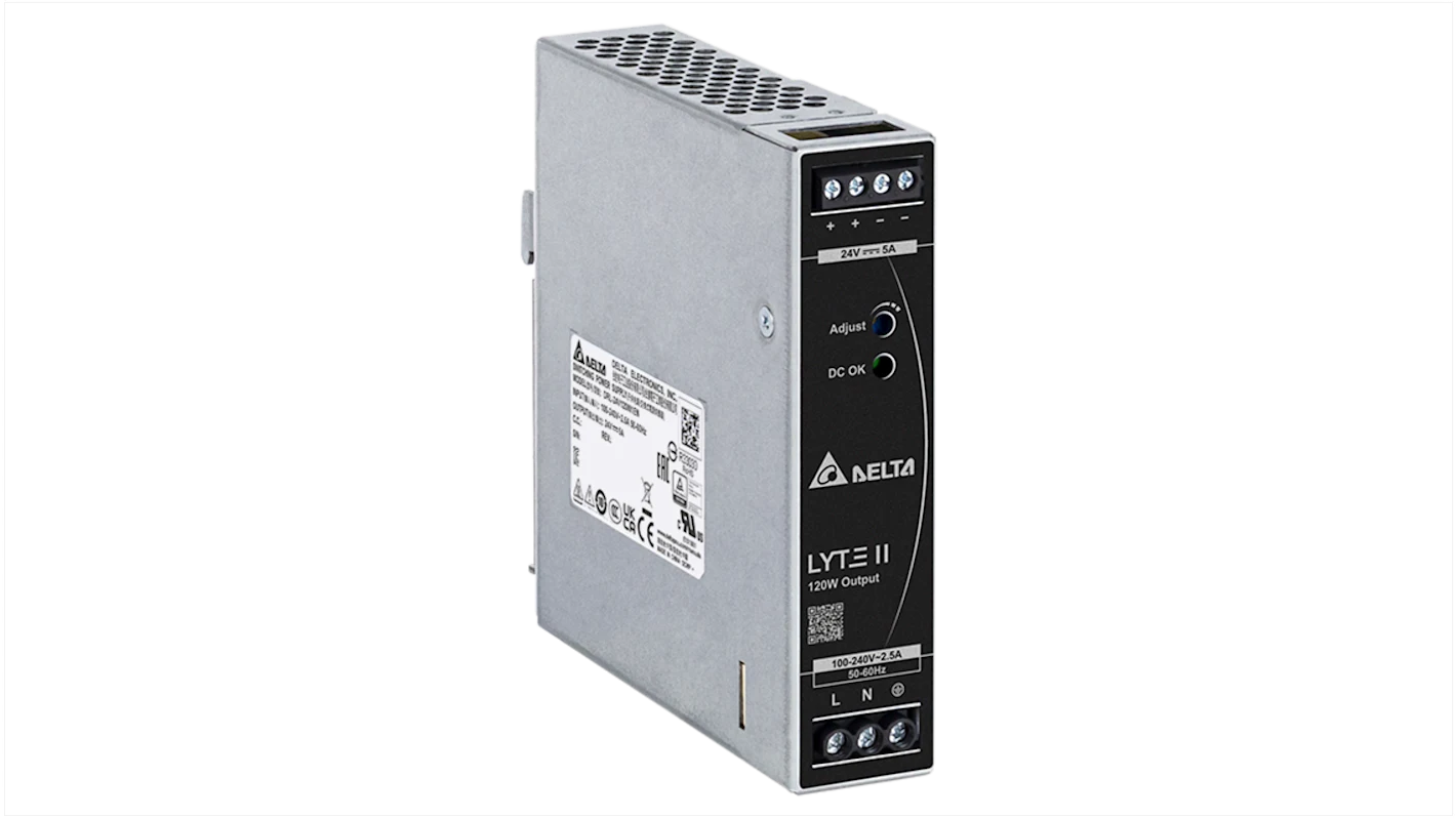 Delta DRL-12V120W1EN – 12V DC 120W 10A DIN Rail Power Supply