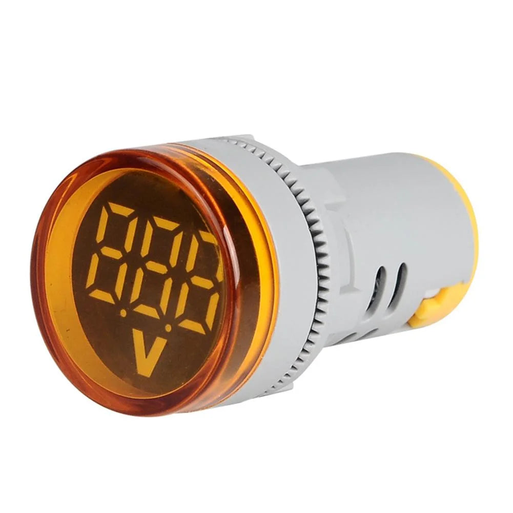 UNO Yellow Indicator Light with Digital Voltage Display – 220VAC, 22mm