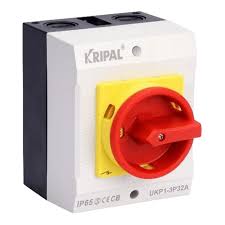KRIPAL 3-Pole 32 A IP65 Enclosed Rotary Isolator / Load Break Switch — Surface-Mounted, 415 V AC