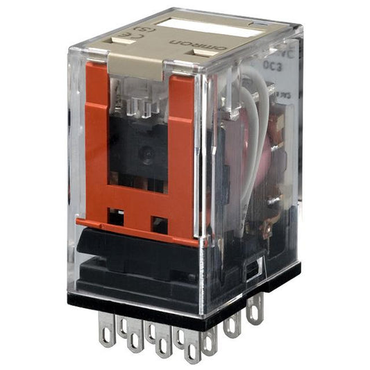 Omron MY4IN 24AC (S) 24 VAC 4PDT Miniature Power Relay 5 A with LED Indicator & Test Button