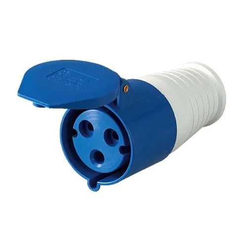 Industrial Female Socket – 3-Pin, 16A, 220V, IP44 Rated (Blue CEE Socket)
