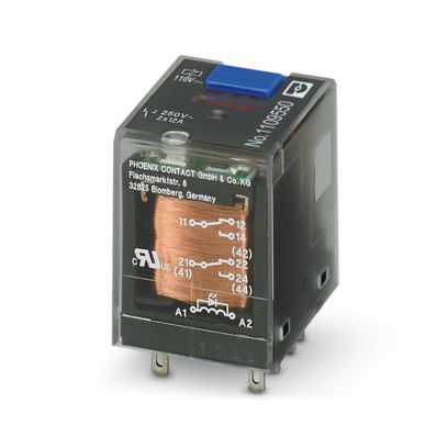 Phoenix Contact REL-IR-BL/L-110DC/2X21 – Plug-in Industrial Relay, 110 V DC Coil, 2 Change-over Contacts