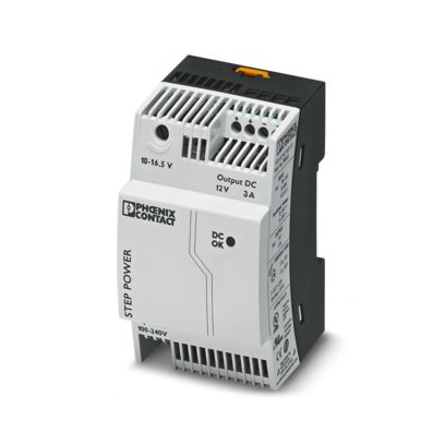 Phoenix Contact STEP-PS!/1AC/24DC/12/3 – Primary-Switched STEP POWER Supply, DIN Rail Mounting, 1-Phase, Output: 24 V DC / 3 A (Item 2868570)