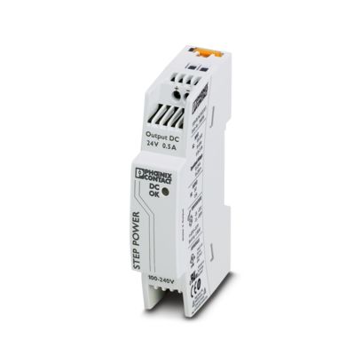 Phoenix Contact STEP-PS/1AC/24DC/0.5 – Primary-Switched STEP POWER Supply, DIN Rail Mounting, 1-Phase, Output: 24 V DC / 0.5 A (Item 2868596)