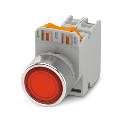 PHT22-FLD-RD/PT10-RD Illuminated Red Push Button 22mm 1NO 24V AC/DC 1108276