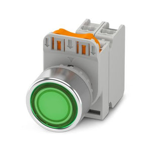 PHT22-FRD-GN/PT10-GN Illuminated Green Push Button 22mm 1NO 24V AC/DC 1108278