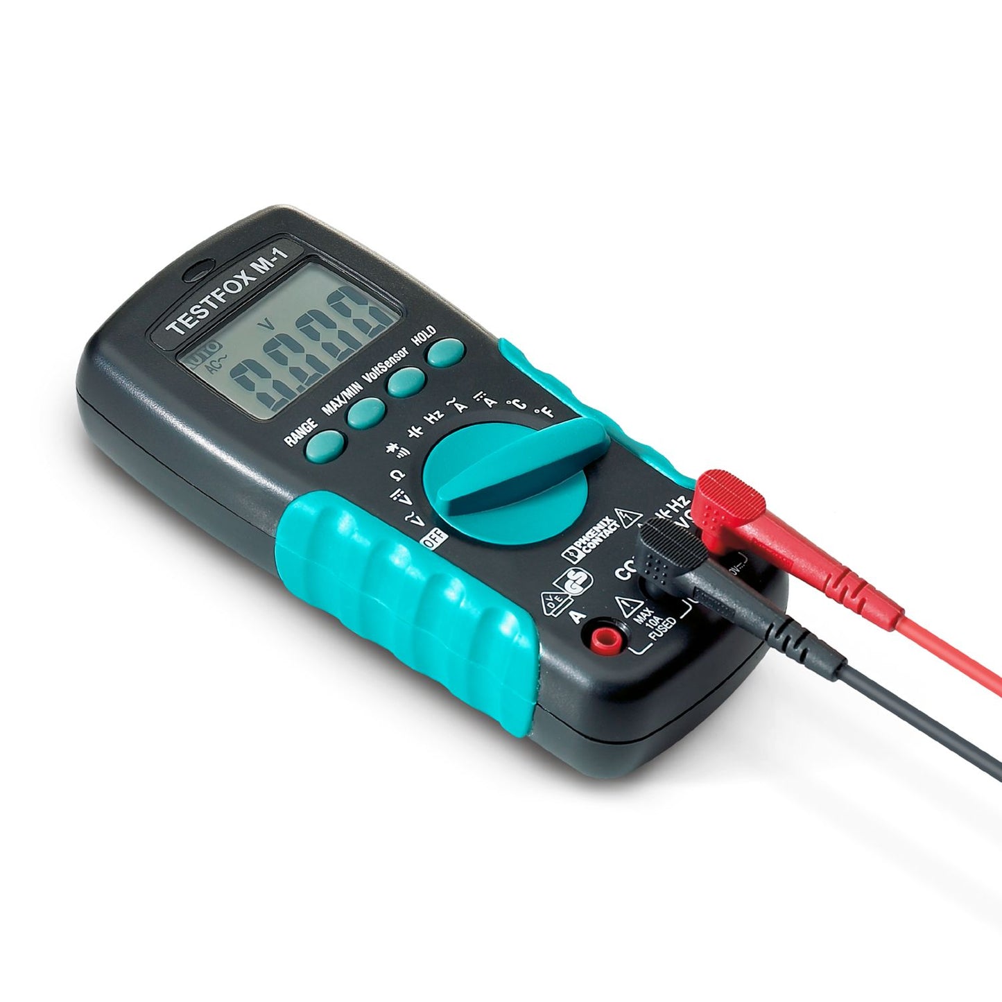 TESTFOX M-1 Digital Multimeter – AC/DC Voltage, Current, Resistance, Frequency, Temperature CAT III 600 V Phoenix Contact (1212209)
