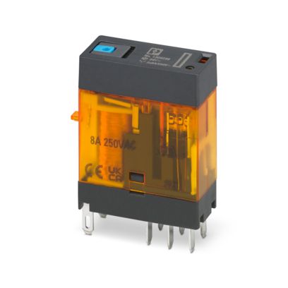 Phoenix Contact REL-FO/LD/110 V DC / 2×21 / MS – Plug-in Miniature Electromechanical Relay, 110 V DC Coil, 2 Change-over Contacts