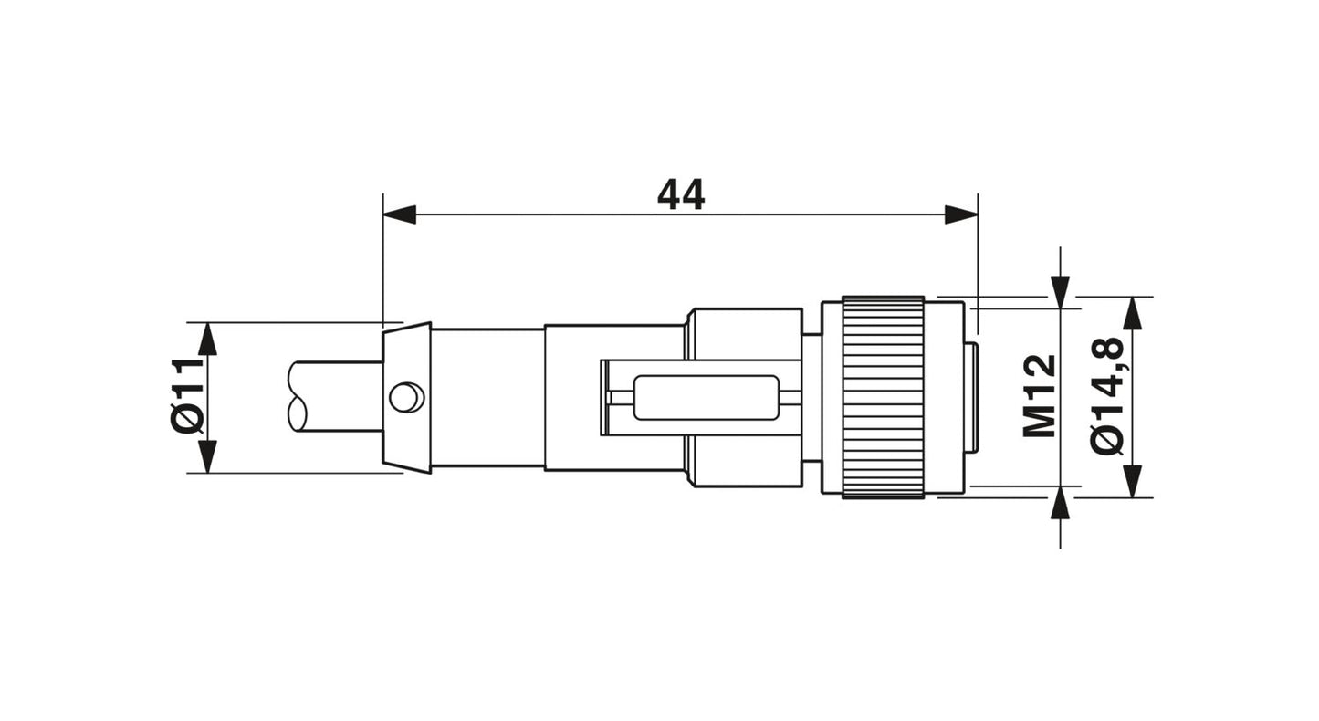 Phoenix Contact SAC-4P-2,0-PUR/M12FS – Sensor/Actuator Cable, 4-Pin, M12 Female Connector, 2 m, PUR Jacket (Part No. 1533576)
