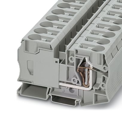 Phoenix Contact Feed-Through Terminal Block ST 35 – Spring-Cage Connection, 1 Level, Rated Cross Section: 35 mm², Cross Section: 2.5–35 mm², Mounting Type: NS 35/7.5, NS 35/15, Color: Gray (Item 3036178)