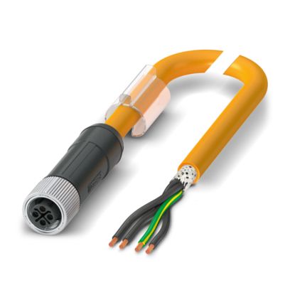 Phoenix Contact SAC-4P-3,0-PUR-M12FSS-PE-SH M12 Power Cable 4-Pin S-Coding 3m Shielded