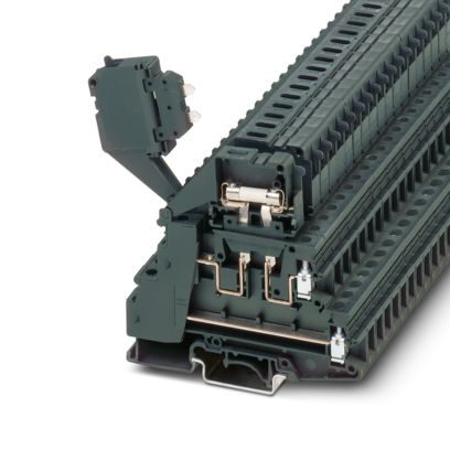 Phoenix Contact TB 4-2L-HESI (5x20) I Multi-Level Fuse Terminal Block – 400V, 30A, Screw Connection, Dark Gray