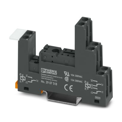 Phoenix Contact ECOR-1-BSC3/2X21 Relay Base – 250V, 12A, Screw Connection, DIN Rail Mount, Gray (2907518)
