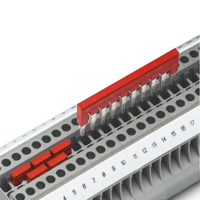Phoenix Contact FBS 2-5 – 2-Position Plug-In Bridge for Terminal Blocks, Red (Part No. 3030161)
