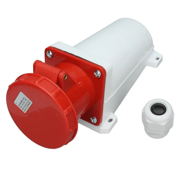 5-Pin Wall-Mount Industrial Socket (Female) – IP44 | 400V (3P+N+E)