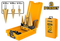 Ingco 3 Pcs Step Drill Bit Set AKSDS0301