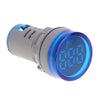 UNO Blue Indicator Light with Digital Voltage Display – 220VAC, 22mm