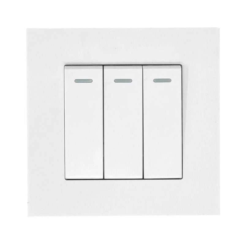 BINOKA 3 Gang 2 Way Switch with Neon Power Indication White