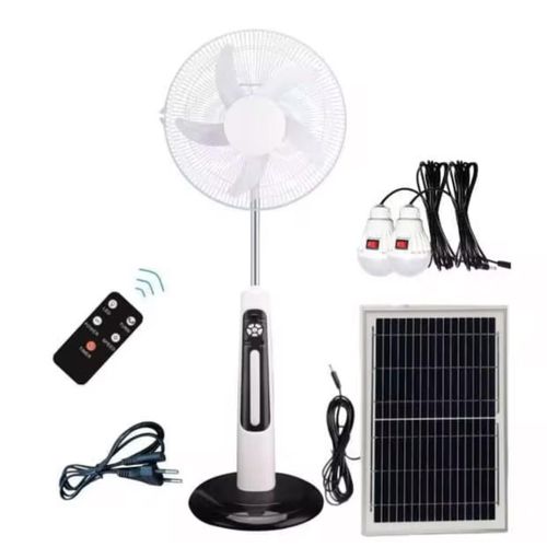 Suiming Energy SM-CF004 Rechargeable Solar Pedestal Fan – 18", DC Solar Charging, Battery Powered, Complete with Solar Panel