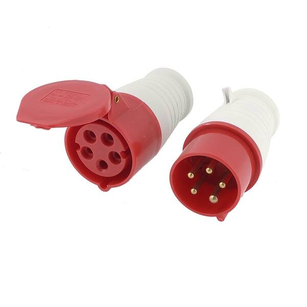 16A 5-Pin Straight Industrial Plug & Socket (Male & Female) – IP44 | 400V (3P+N+E)