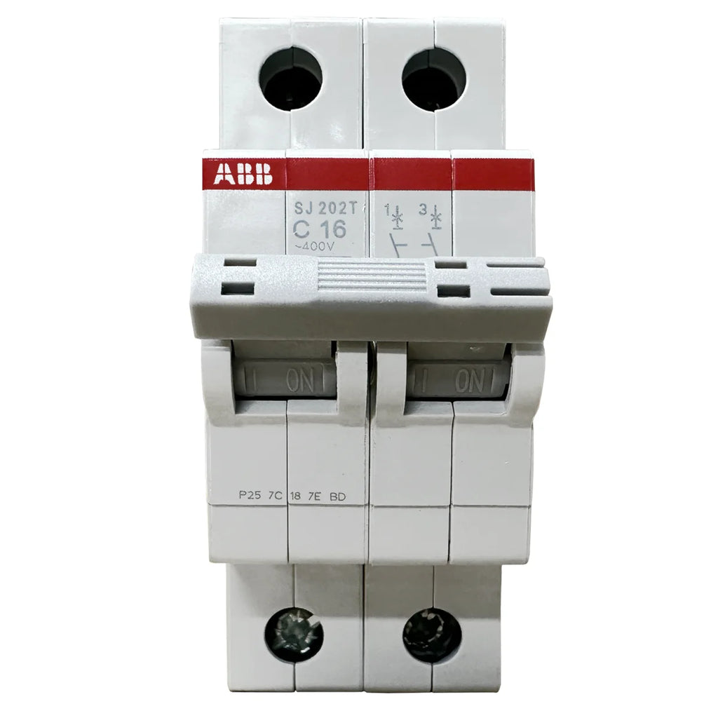 ABB SJ202T 2-Pole Miniature Circuit Breaker – 32A, C-Curve, 3kA Breaking Capacity (2TAZ144200R0324)