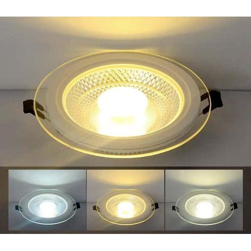 Binoka 7W Tri-Color LED Light – White, Blue & Neutral with Glass Rim