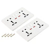 BINOKA Double Socket with 2 Gang Switch and 2 Pin Socket and Neon Power Indication