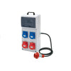 4-Way Plastic Industrial Distribution Panel – Complete with 2pcs 32A 3-Pin & 2pcs 32A 4-Pin Plugs, Sockets, MCBs & RCCBs