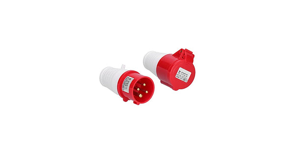 16A 4-Pin Industrial Plug & Socket Set | IP44 | Inline 3P+E Power Connector (Straight Type)