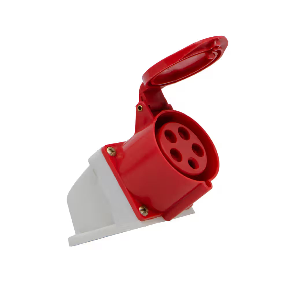 32A 5-Pin Wall Mount Industrial Socket | IP44 | 3P+N+E | Female Fixed Power Outlet