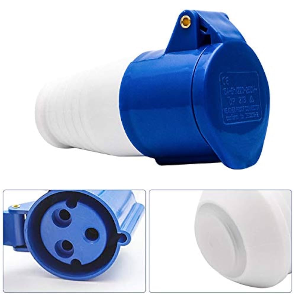3-Pin 32A Female Industrial Socket – IP44 Rated | Splash-Proof Electrical Outlet