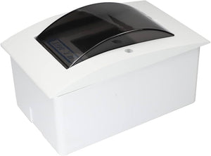 2-Way Plastic Flush Consumer Unit | Empty MCB Enclosure | Smoked Curved Door | DIN Rail