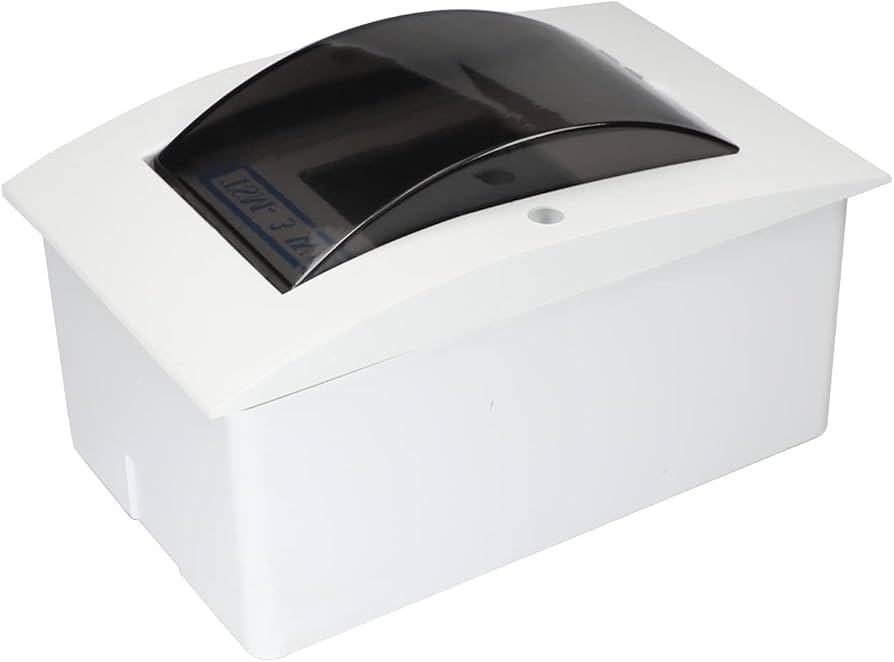 2-Way Plastic Flush Consumer Unit | Empty MCB Enclosure | Smoked Curved Door | DIN Rail