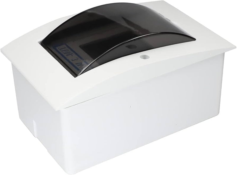 2-Way Plastic Flush Consumer Unit | Empty MCB Enclosure | Smoked Curved Door | DIN Rail