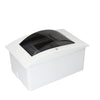 2-Way Plastic Flush Consumer Unit | Empty MCB Enclosure | Smoked Curved Door | DIN Rail