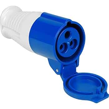 3-Pin 32A Female Industrial Socket – IP44 Rated | Splash-Proof Electrical Outlet