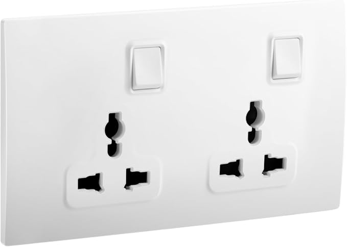 Midea White Multi Double Socket 16A 250V