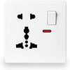 BINOKA Single Socket with 1 Gang Switch and 2 Pin Socket and Neon Power Indication